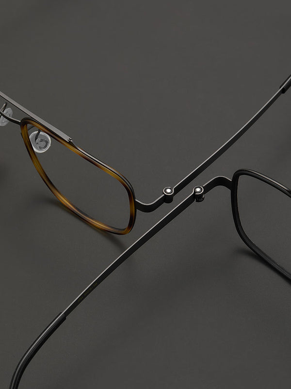 8.6g Ultra-Lightweight PURE Titanium Men's Eyeglass Frames - Slim & Comfortable Daily Use
