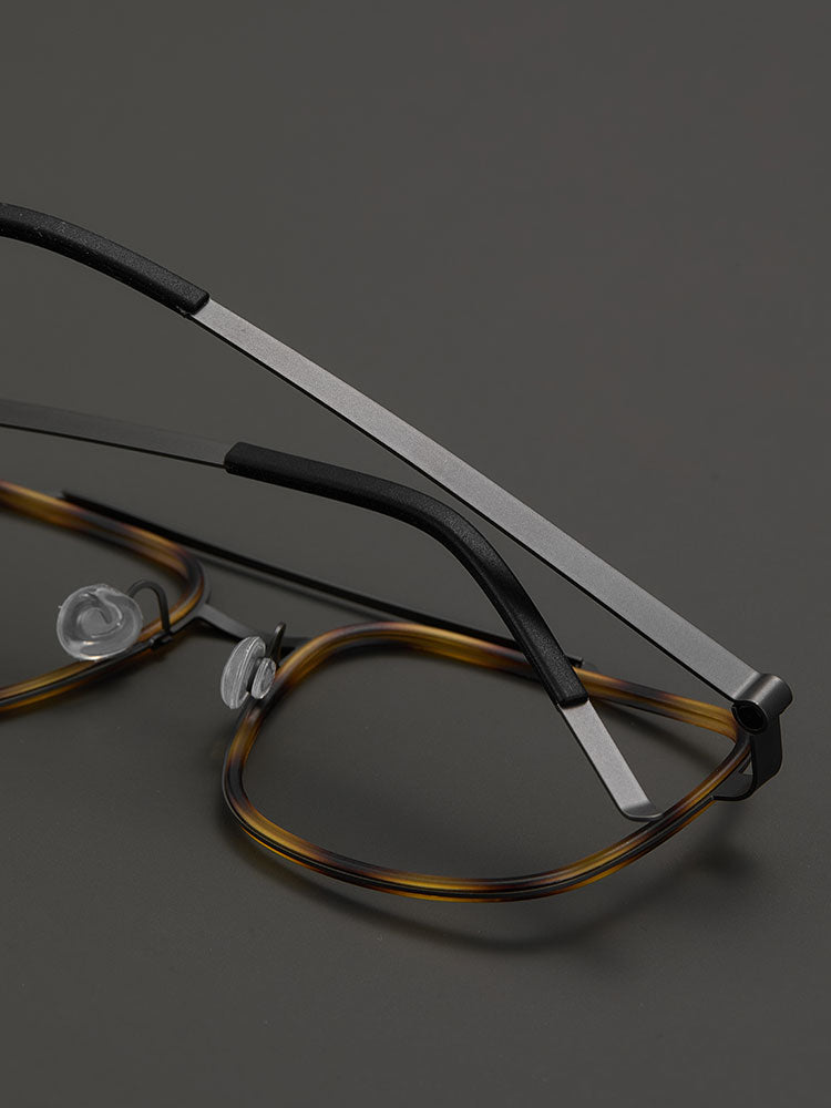 8.6g Ultra-Lightweight PURE Titanium Men's Eyeglass Frames - Slim & Comfortable Daily Use