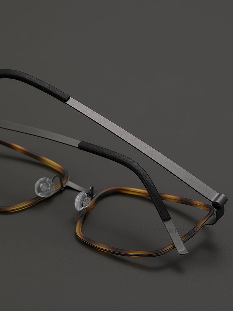 7.9g Ultra-Lightweight PURE Titanium Men's Eyeglass Frames - Slim, Sweat-Resistant & Fade-Proof for Business & Daily Comfort