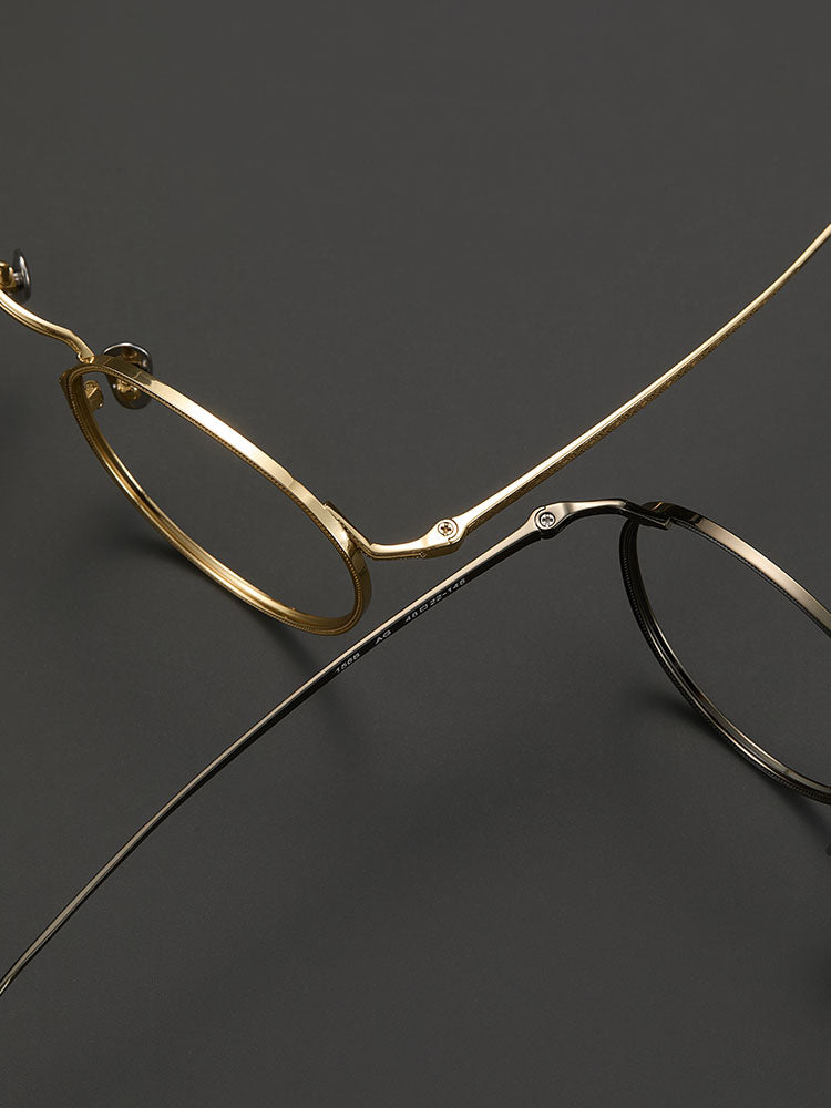 9.7g Ultra-Lightweight PURE Titanium Men's Eyeglass Frames - Slim & Comfortable Daily Use