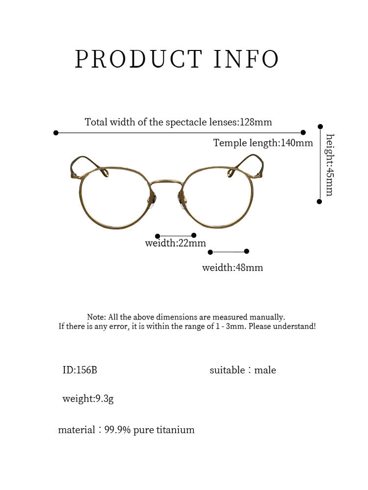 9.7g Ultra-Lightweight PURE Titanium Men's Eyeglass Frames - Slim & Comfortable Daily Use