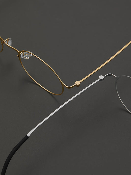 6.8g Ultra-Lightweight PURE Titanium Men's Eyeglass Frames - Slim & Comfortable Daily Use