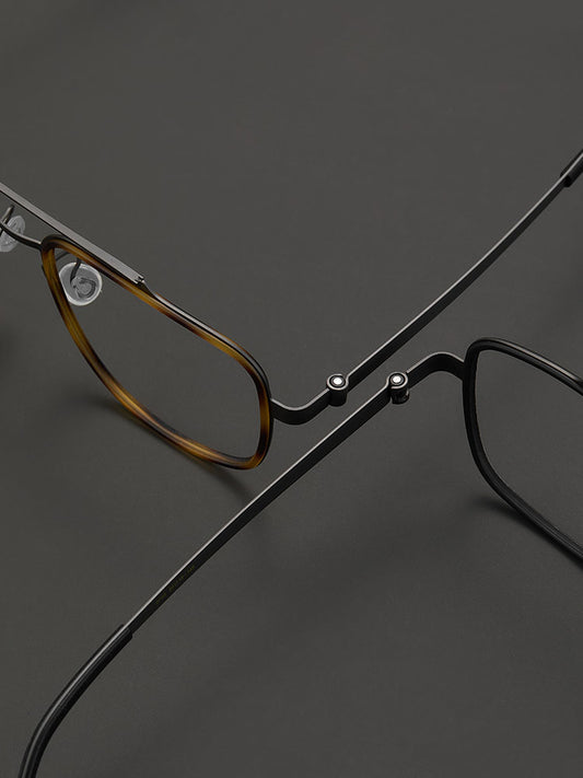 8.6g Ultra-Lightweight PURE Titanium Men's Eyeglass Frames - Slim & Comfortable Daily Use