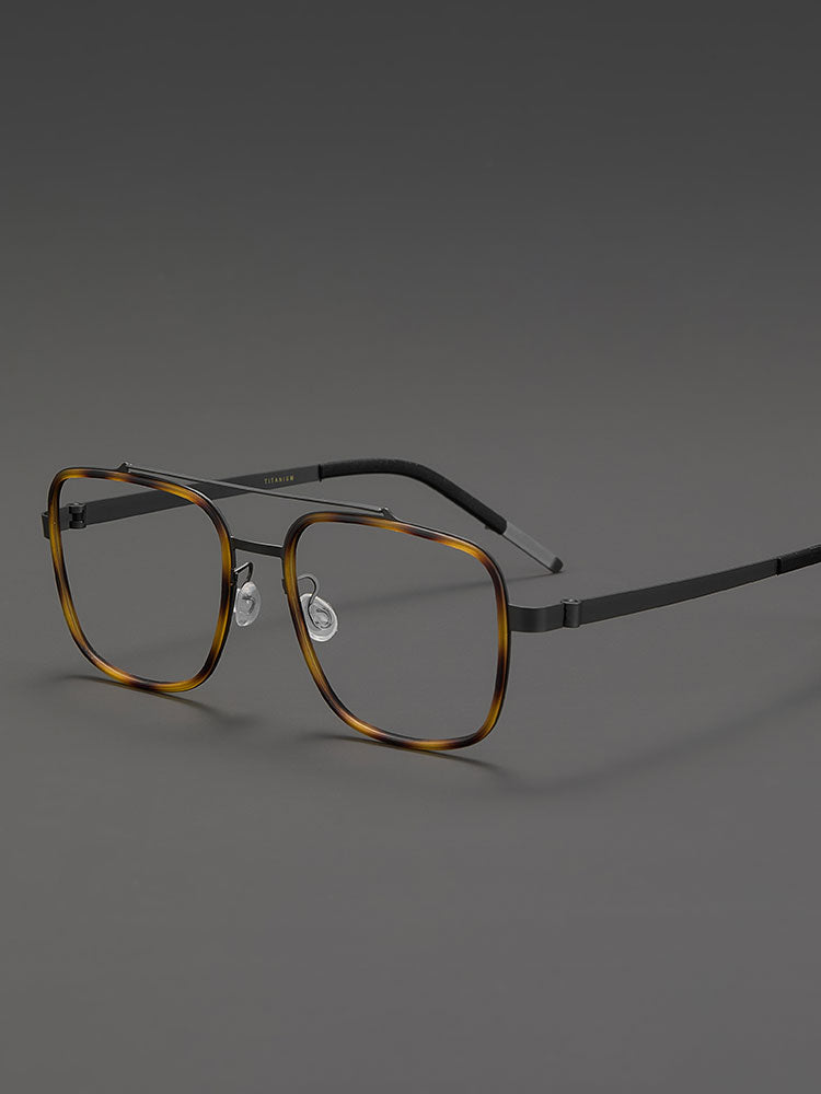 8.6g Ultra-Lightweight PURE Titanium Men's Eyeglass Frames - Slim & Comfortable Daily Use
