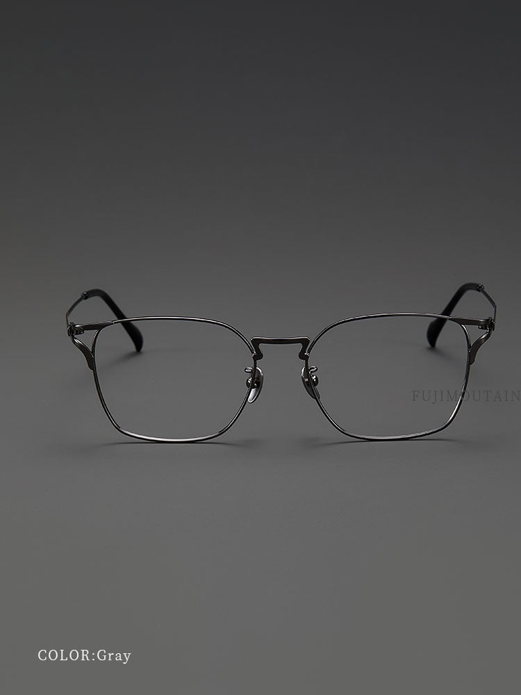 8.2g Ultra-Lightweight PURE Titanium Men's Eyeglass Frames - Slim, Sweat-Resistant & Fade-Proof for Business & Daily Comfort