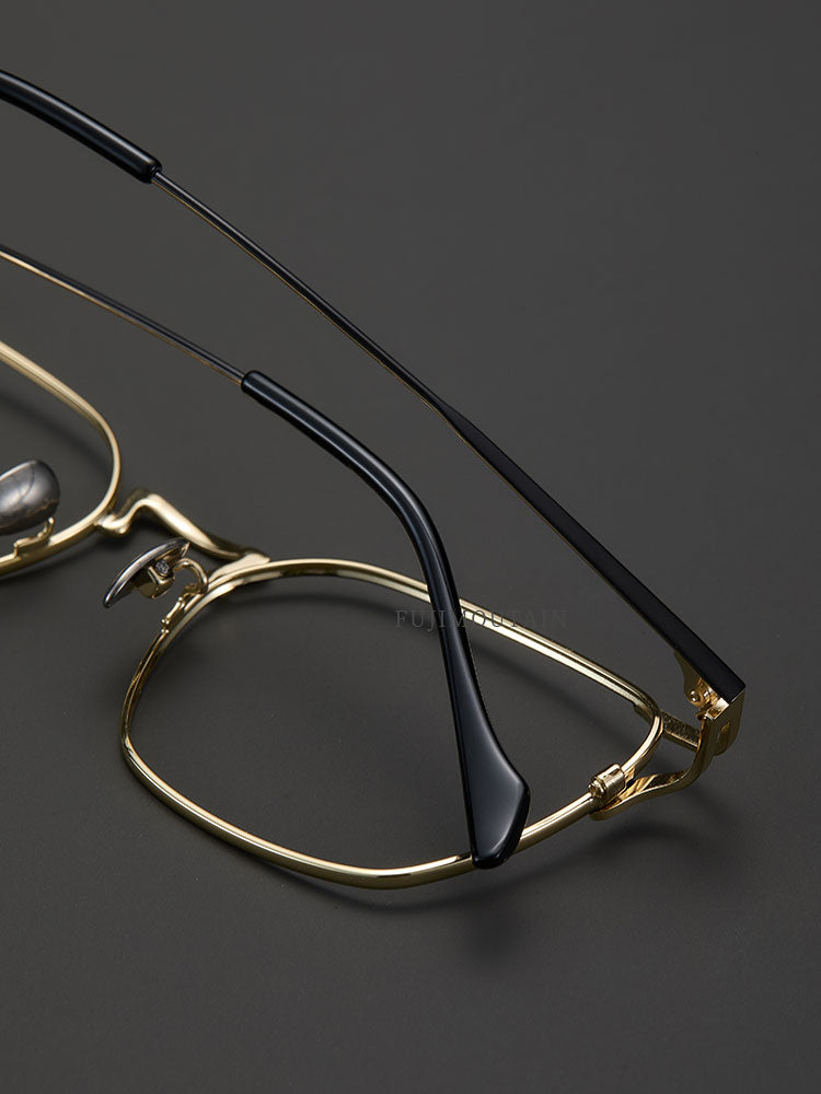 8.2g Ultra-Lightweight PURE Titanium Men's Eyeglass Frames - Slim, Sweat-Resistant & Fade-Proof for Business & Daily Comfort